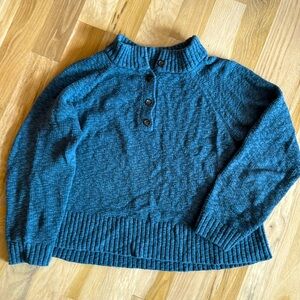 Dusty Blue Organic Cotton Garnet Hill Sweater, L